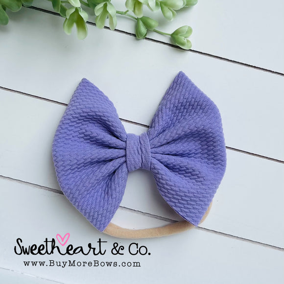 Lavender Purple Fabric Bow Baby Headband