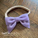 Lavender Velvet Bow Baby Headband