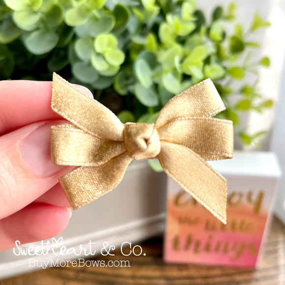 Gold Satin Mini Pinwheel Hairbow