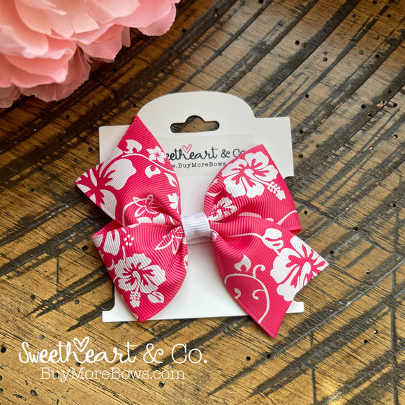 Pink Hibiscus Hair Bow