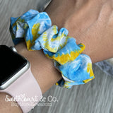 Blue & Yellow Tie Dye Scrunchie