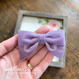 Lavender Velvet Bow Baby Headband