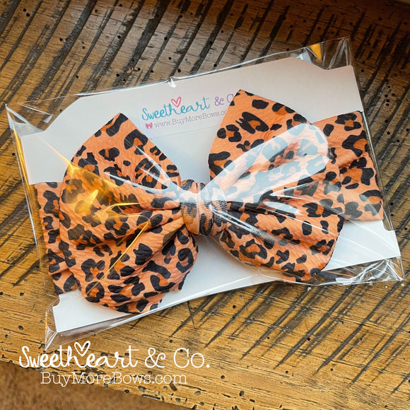 Leopard Print Big Bow Baby Headwrap