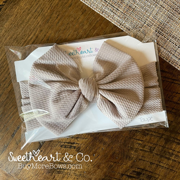 Taupe Big Bow Baby Headwrap