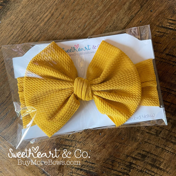 Mustard Yellow Big Bow Baby Headwrap
