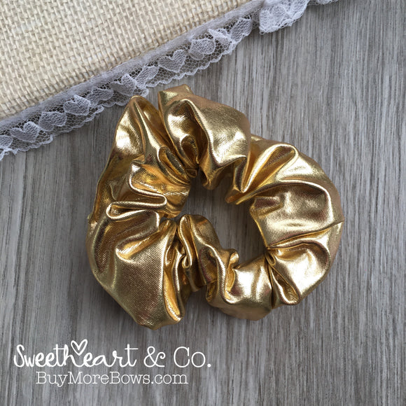Gold Metallic Hair Scrunchie