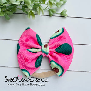 Avacado Fabric Bow Baby Headband