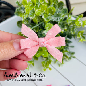 Light Pink Glitter Mini Pinwheel Hairbow