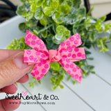 Pink Glitter Dots Mini Pinwheel Hairbow