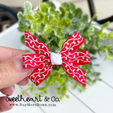 Red Doodles Mini Pinwheel Hairbow