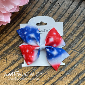 Patriotic Glitter Ombré Hair Bow