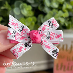 Love Bunny Mini Pinwheel Hairbow