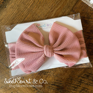 Dusty Rose Big Bow Baby Headwrap