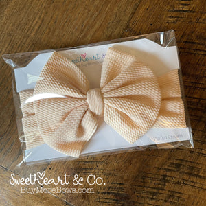 Vanilla Cream Big Bow Baby Headwrap