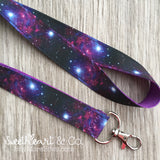 Purple Galaxy Nebula Space Lanyard