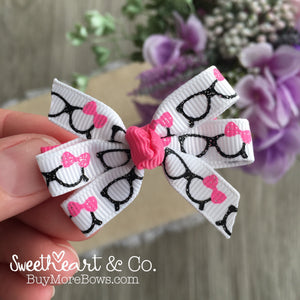 Girly Glasses Mini Pinwheel Hairbow