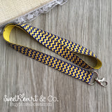 Blue & Yellow Chevron Lanyard