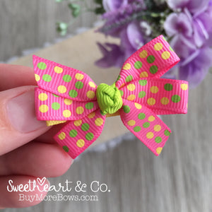 Citrus Dots Mini Pinwheel Hairbow