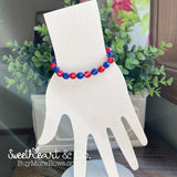 Red & Blue School Team Beaded Bracelet