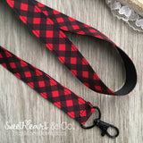 Red Buffalo Plaid Lanyard