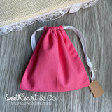 Solid Coral Pink Drawstring Bag