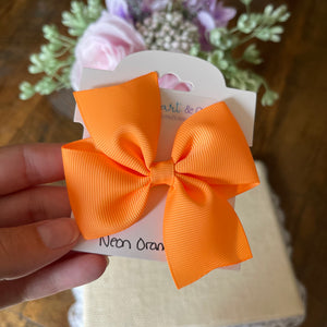 Neon Orange Hair Bow