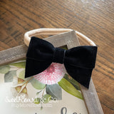 Black Velvet Bow Baby Headband