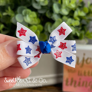 Glitter Stars Mini Pinwheel Hairbow