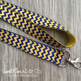 Blue & Yellow Chevron Lanyard