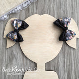 Glitter Kitty Cats Peekaboo Pigtail Bows