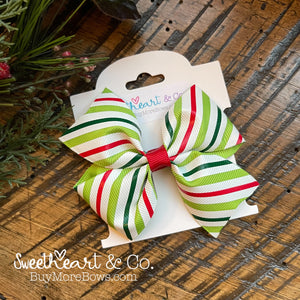 Christmas Candy Stripe Hair Bow