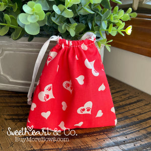 Paws & Hearts Drawstring Bag