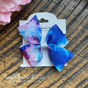 Red & Blue Galaxy Hair Bow