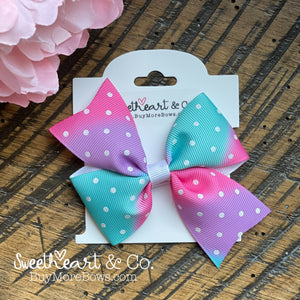 Ombré Glitter Dots Hair Bow