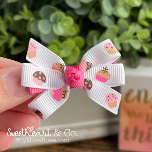 Cupcakes Mini Pinwheel Hairbow