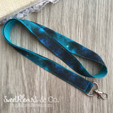 Teal Galaxy Nebula Space Lanyard