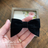 Black Velvet Bow Baby Headband