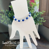 Blue & White School Team Beaded Bracelet