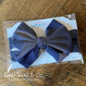 Navy Blue Big Bow Baby Headwrap