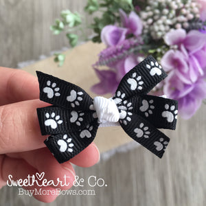 Paw Prints Mini Pinwheel Hairbow