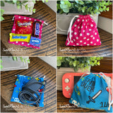 Blue Bandana Drawstring Bag