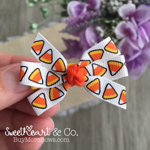 Candy Corn Mini Pinwheel Hairbow