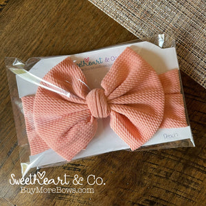 Peach Big Bow Baby Headwrap