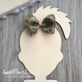 Christmas Holly Burlap Hair Bow