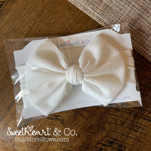 Warm White Big Bow Baby Headwrap