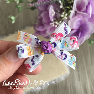 Friendship Ponies Mini Pinwheel Hairbow