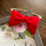 Red Velvet Bow Baby Headband