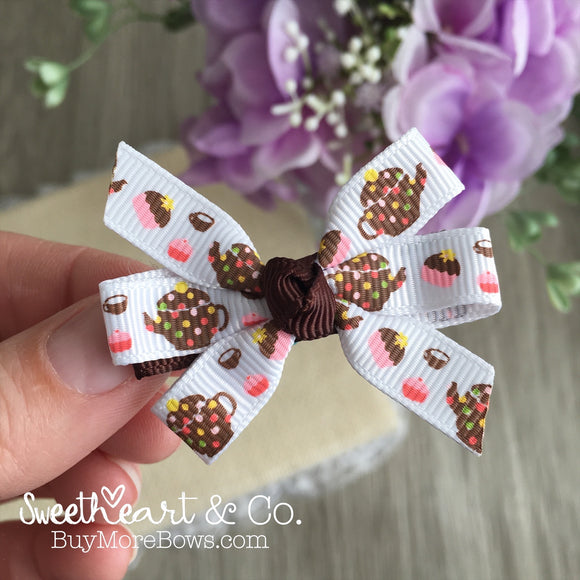 Tea Time Mini Pinwheel Hairbow