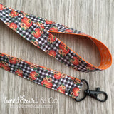 Buffalo Plaid Fall Pumpkins Lanyard