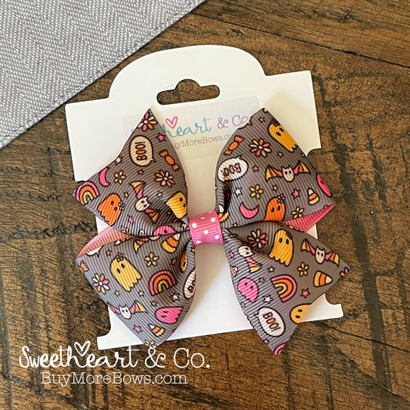 Cutie Boo Gray Halloween Hair Bow